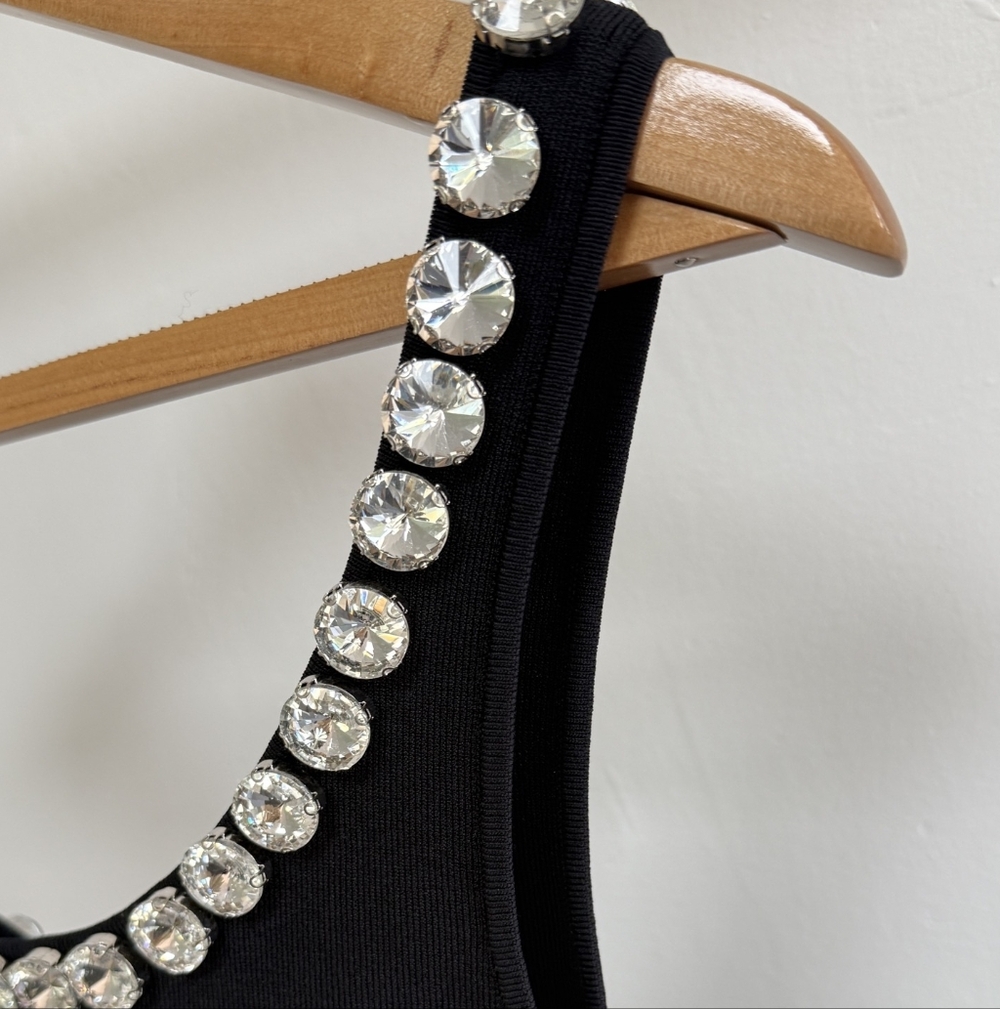 Sandro Mini Dress With Rhinestone Neck - Picture 9 of 14
